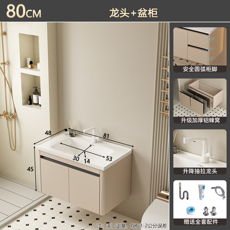 Bathroom cabinet ceramic all-in-one basin bathroom bathroom bathroom cabinet wash basin wash basin wash basin combination honeycomb aluminum