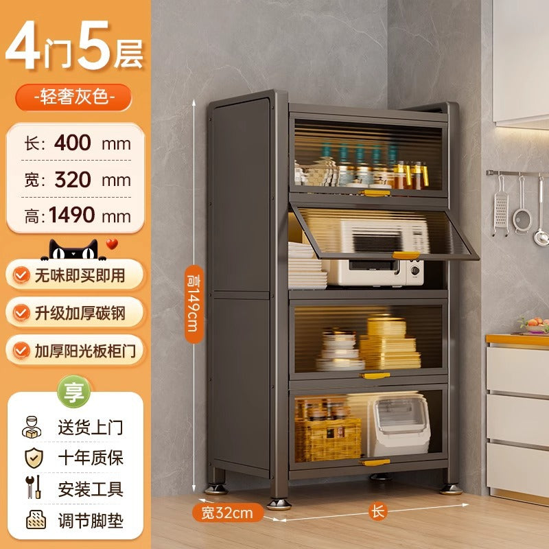 Kitchen storage rack floor-standing multi-layer dust-proof storage cabinet for home multifunctional cupboard sideboard cupboard storage cabinet
