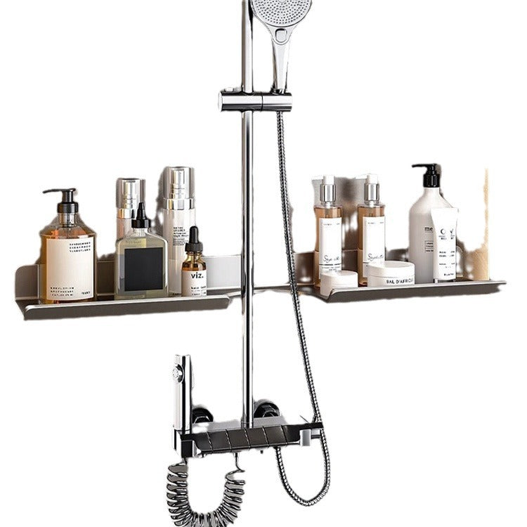 Shower Room Shower Bracket Shelf No Punching Space Aluminum Bathroom Cosmetics Shampoo Body Wash Storage