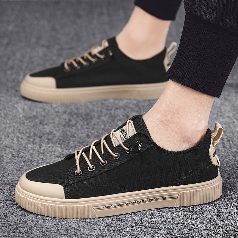 Low ankle canvas shoes breathable men's shoes trendy shoes 2025springnew arrival shoes easiest for matchtrendy sneakers k-stylecasual shoes