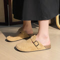 New arrival lazy shoes birkenstock slippers women's spring & fall home thick solenon-slipoutwearpure color toe-cap half slippers wholesale