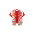 Winter infant new year festive one-piece clothes hundred days one year old baby outing cotton clothes safe and thickened clothes