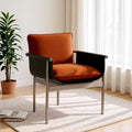 Italian normcore fabric dining chair designer house restaurant saddle leather single chair for home tea room armrest desk chair