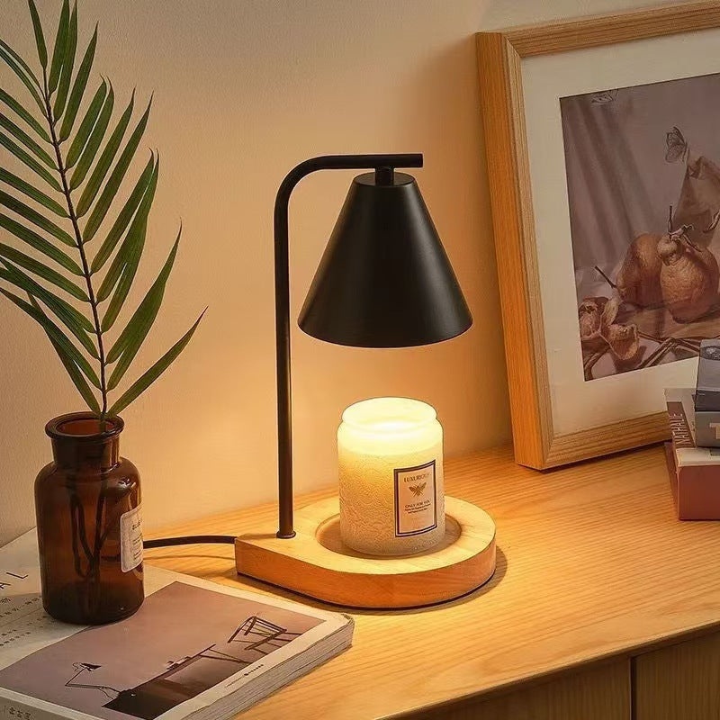 Wrought iron aromatherapy wax melting lamp simple modern bedroom bedside table lamp room home sleep diffuser night light gift