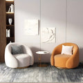 Accessible luxury curved rotate sofa chair cream style lazy sofa living room balcony casual chair single fabric chair b&b