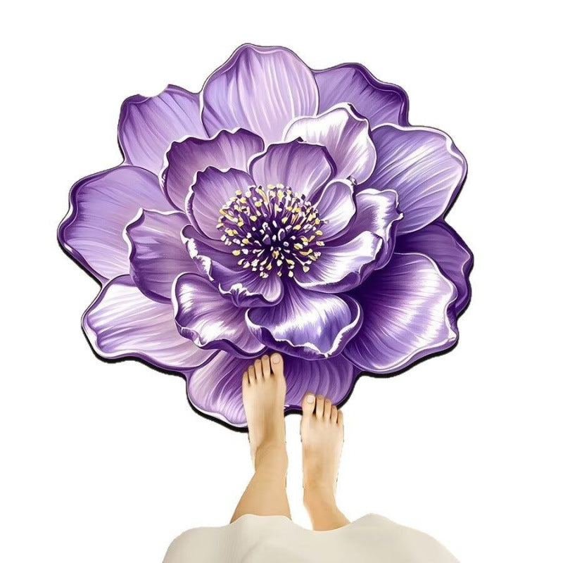 3d three-dimensional flower diatom mud floor mat bathroom absorbent mat toilet door non-slip quick-drying foot mat door mat