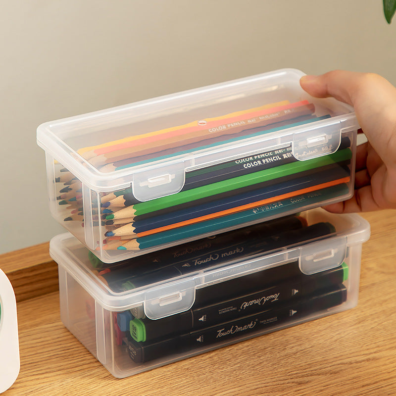 Desk box, storage box, fully transparent pencil marker, stationery, storage box, desk key, sundry storage box.