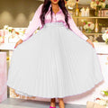 D293p with belt european and american clothing new arrival high waist large skirt mid-length pleated elegantdrapedexport skirt