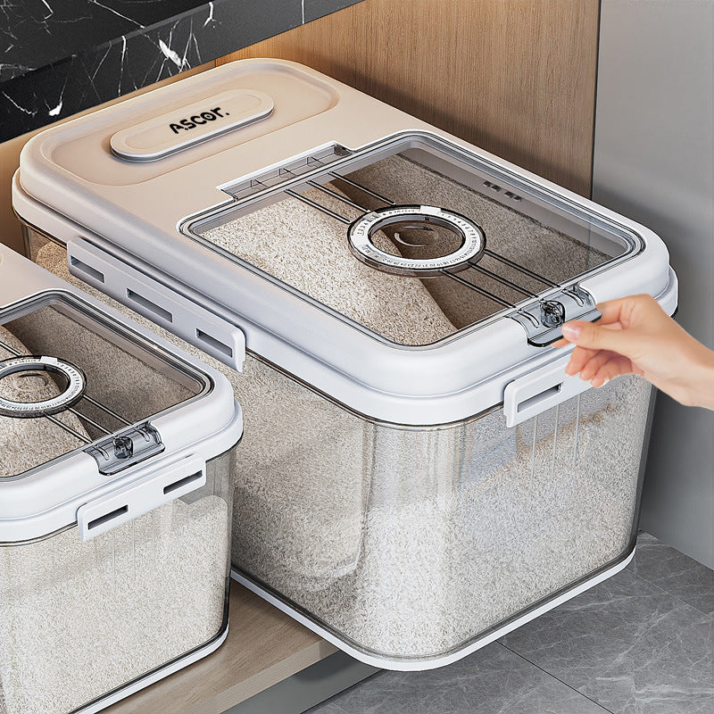 Rice bucket Household rice tank Insect-proof and moisture-proof sealed flour storage tank Rice storage box Food grade rice noodle container