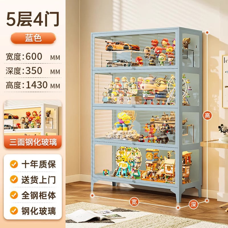 Glass display cabinet for figures, lego, home blind box models, display rack, storage, transparent display cabinet, dustproof storage