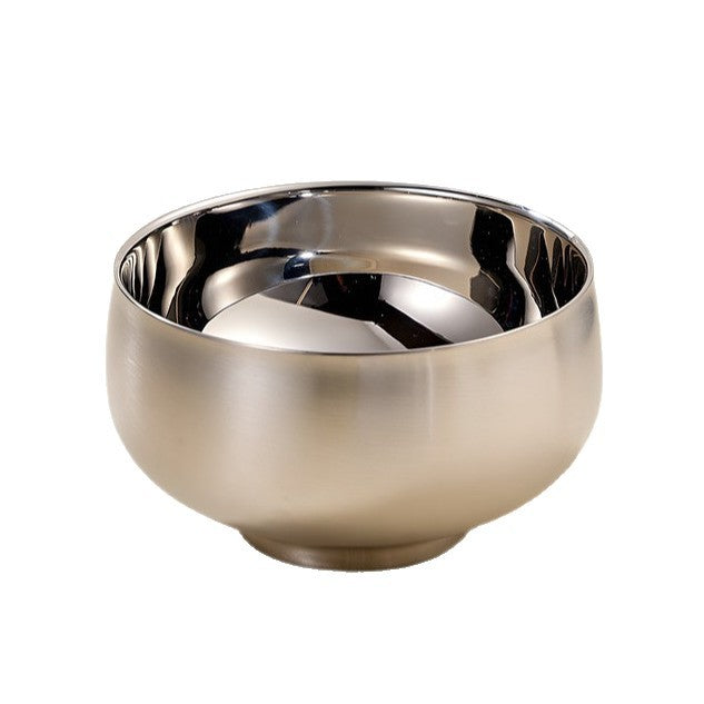 export bowl anti-fall kids tableware for home316 stainless steel rice bowl thickened double-layer soup bowl korean style bowl