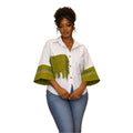 European and american cross-border women's clothing:  summer new fashion african plus size loose patchwork design shirt top