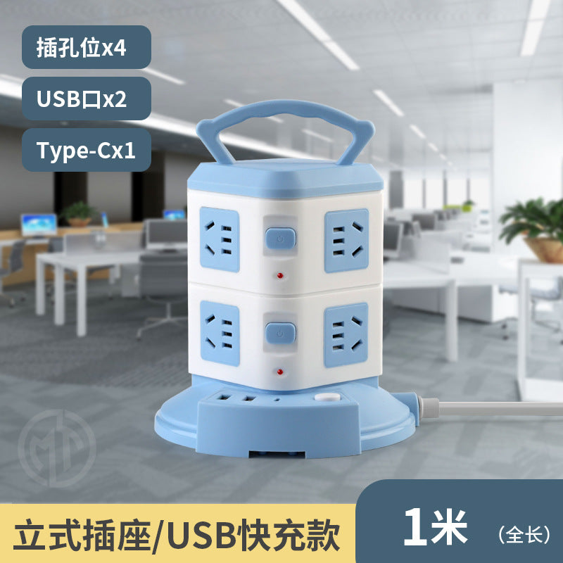 For homevertical socket panel multi-hole plug strip multi-function plug strip multi-purpose stereo plug strip with cable usb plug strip