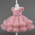 Performance catwalk girls birthday princess dress puffy skirt women's stage kids baby performance costume one year old dress model