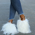 Fluffy, long-pile cotton slippers for women, perfect for staying warm at home in winter. soft-soled, silent, and suitable for both indoor and outdoor wear. wholesale options available, ideal for postpartum recovery