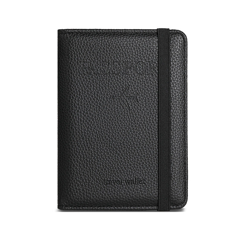 Spot card package  wholesale  RFID anti-magnetic travel PU passport clip luggage tag set passport storage