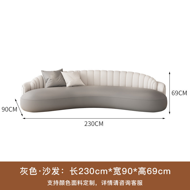 Luxury office reception area lounge hotel lobby front desk minimalist modern curved leather sofa