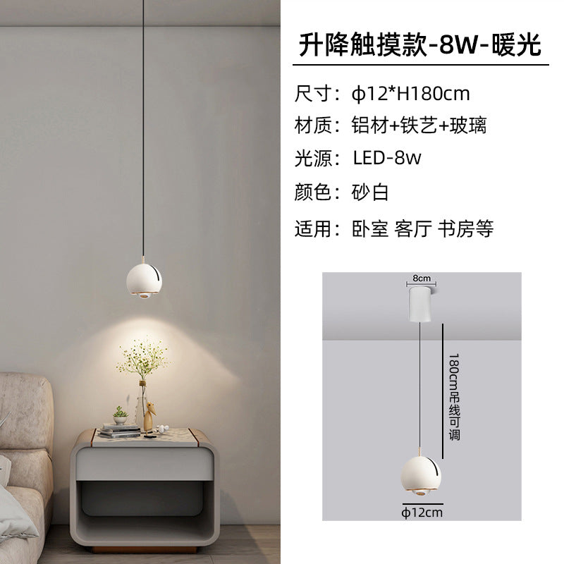 [Strict selection] Bedroom bedside chandelier light luxury modern simple liftable master bedroom chandelier bedside lamp small chandelier
