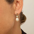 European and american new fashion teardrop earrings, minimalist o-ring pearl hoop earrings, sweet earrings, japanese and korean wholesale, letter design