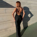 cross-border women's spring/summer new arrivals: european and american sexy dress - backless design, bodycon maxi dress