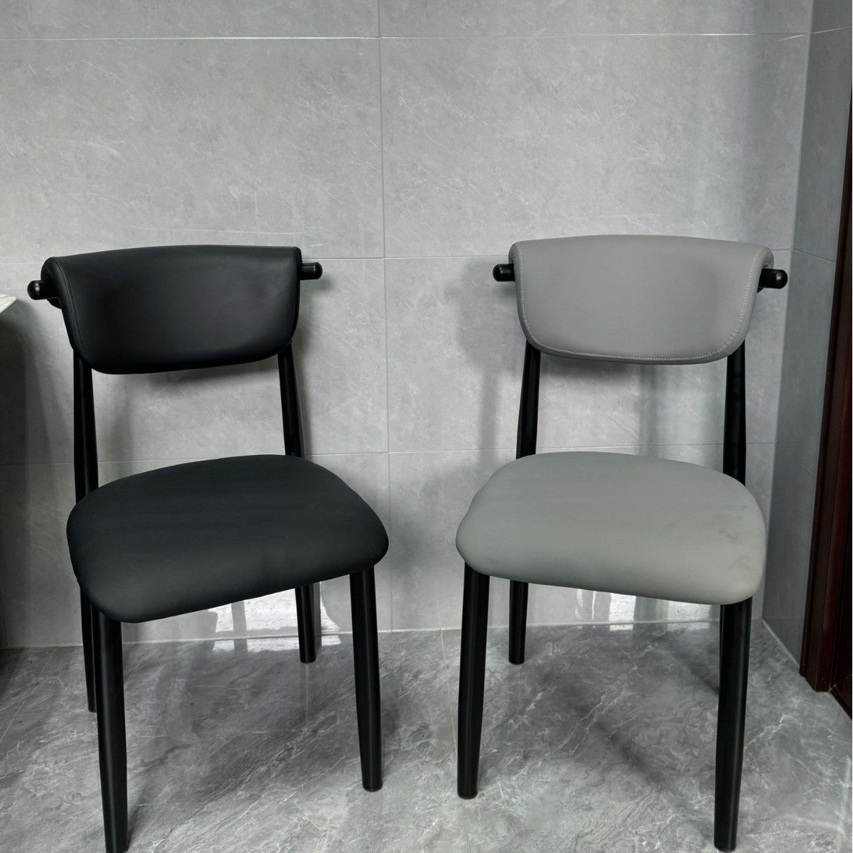 Dining chair Italian light luxury modern simple home back chair book table chair Nordic fabric soft bag designer croissant chair