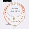 Bohemian beaded necklace wholesale european and american cross-border starfish pendant women's colorful soft clay shell stacked clavicle chain