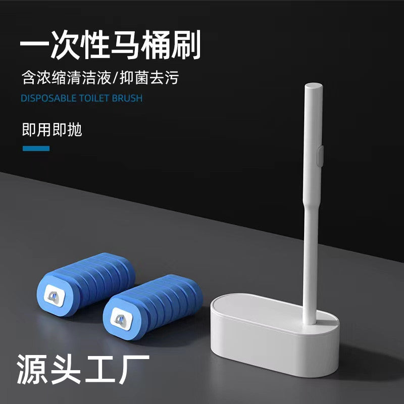 Throwable household toilet brush disposable no dead ends toilet cleaning set bathroom long handle cleaning brush wholesale