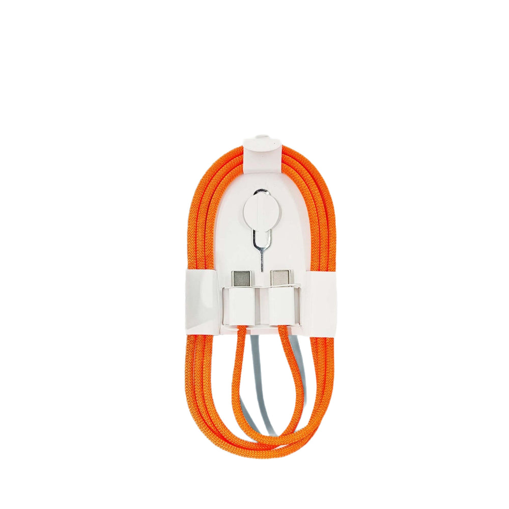 Apple iphone 17 braided data cable - orange pd 60w dual type-c charging cable - iphone fast charging cable