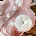 Girls' fall/winter new collection: fleece-lined, thickened hooded jacket - warm outerwear for baby girls, casual kids' clothing, children's apparel