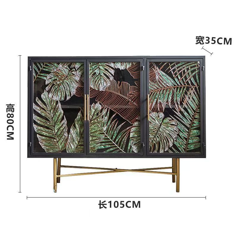 American enamel painted glass door storage cabinet shoe cabinet for home restaurantaccessible luxury entrance cabinet iron storage sideboard