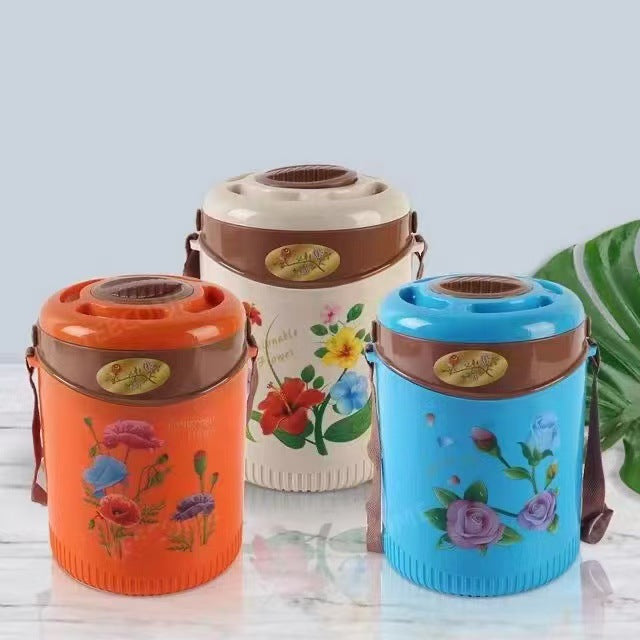 Factory direct sales cross-border exclusive fresh-keeping lunch box thermal insulation bucket thermal insulation bucket kitchen stainless steel fresh-keeping tableware three-piece set