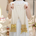 Girls' outfit set -  autumn/winter collection: stylish heart-hooded sweater (yellow top) & bow-tie leggings two-piece set