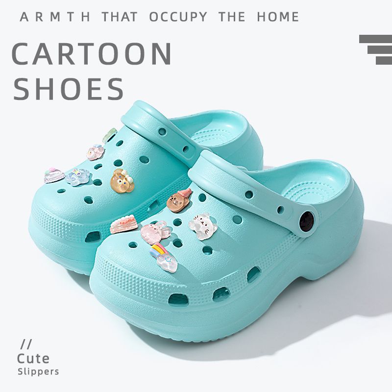 Thick sole crocs women's toe cap non-slip deodorizing filter not tired feet summer 2025 new arrivalfashion slippers women's outwear