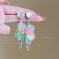 Early spring colorful tassel shell earrings for women 2026 dopamine beach vacation style earrings unique and stunning jewelry