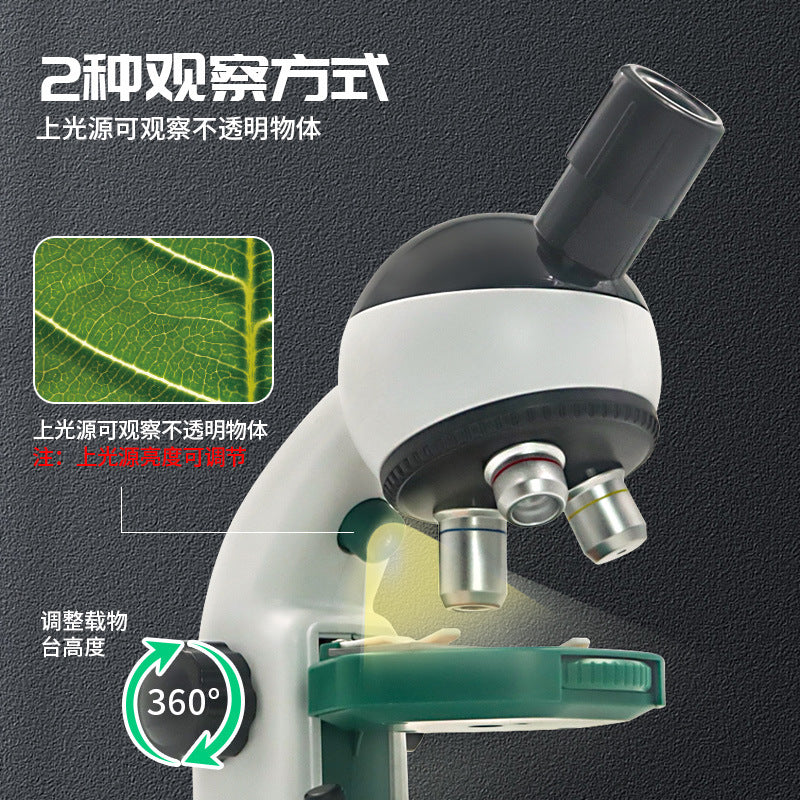 Microscope kids science 1000x home optical elementary and middle school student experiment kit toy 1200x