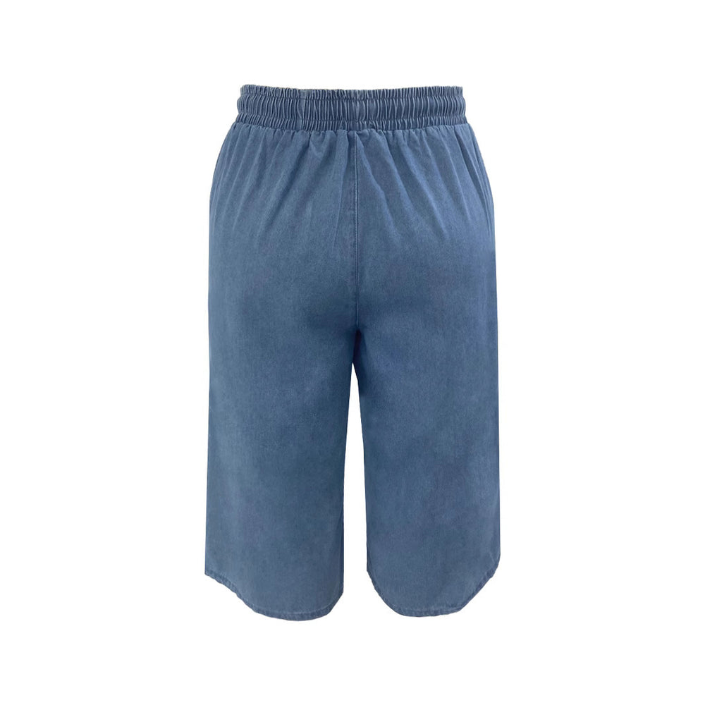 Bestselling tencel denim shorts for women - european & american style, new summer collection, casual five-point length, loose fit, plus size, wide leg, perfect for layering