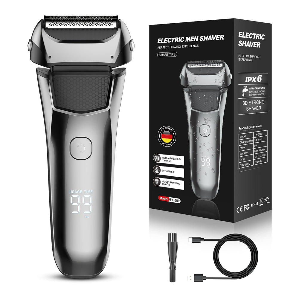 Wholesale electric shavers for men, beard trimmers, full body washable razor, rechargeable triple-blade shaver