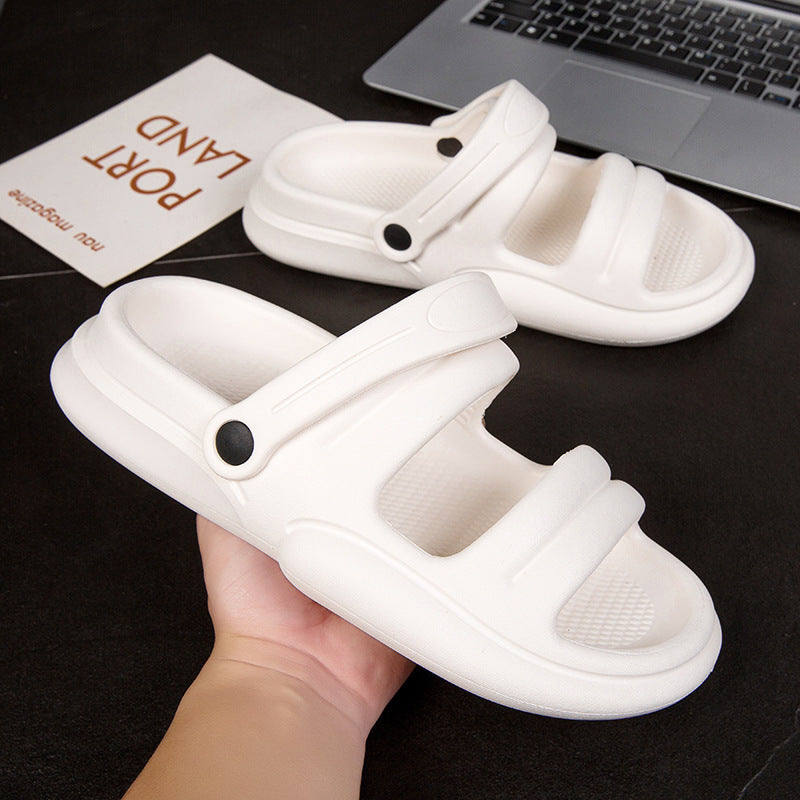 Summer men's fashion trend outdoor wearing slippers women's  large-size couple sandals men's household one-word drags men