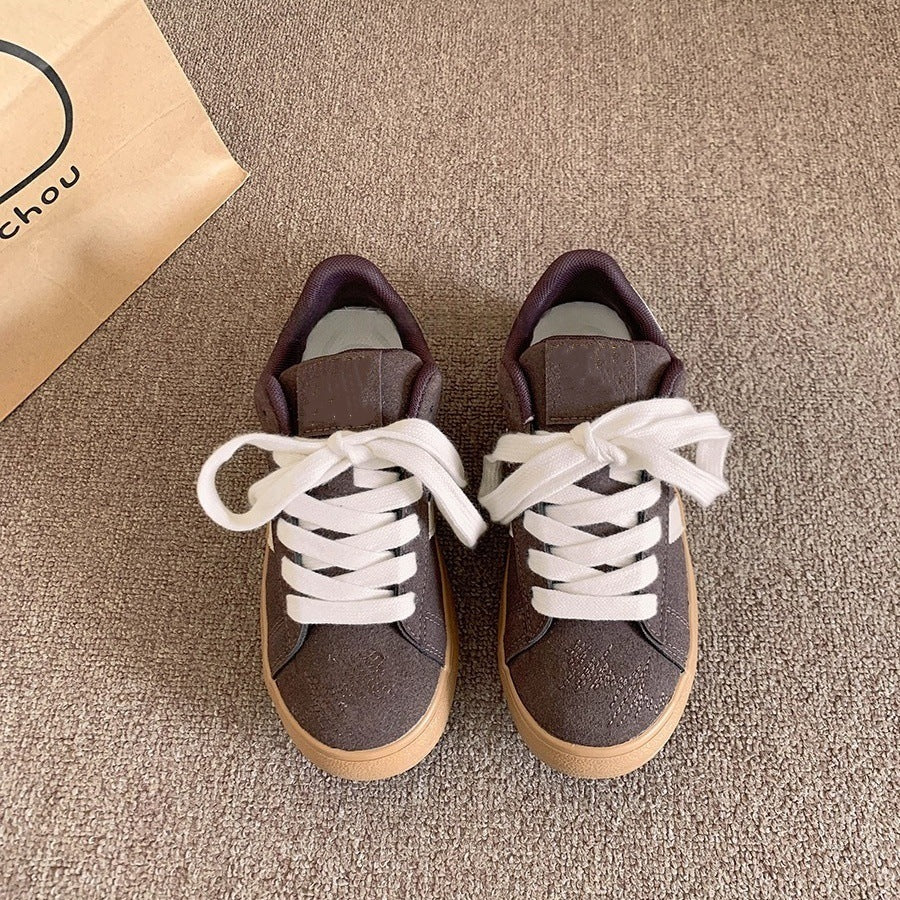 Summer breathable sneakers women's 2026 new casual versatile canvas student korean style athletic chunky sole retro white shoes