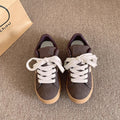 Summer breathable sneakers women's 2026 new casual versatile canvas student korean style athletic chunky sole retro white shoes