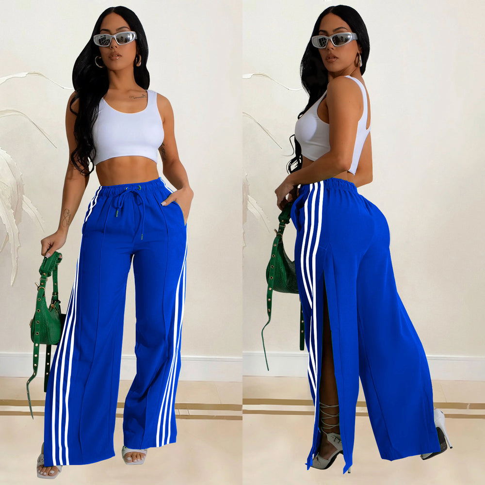 C6960 cross-border   independent station fashion women's single pants solid color sweatpants multi-color