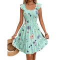 code new arrival  original women's fashion square collar casualprintingdress