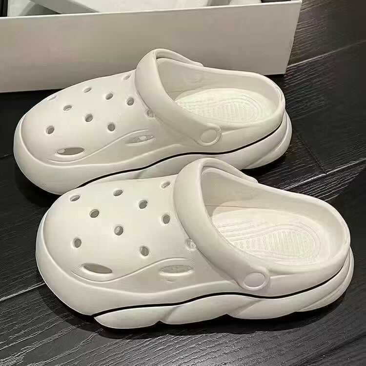 Women's clogs summer wholesale outdoor wear 2024 new thick sole beach couple closed toe half slippers women's sandals