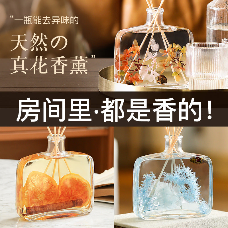 100ml preserved flower flameless reed diffuser - hotel-grade fragrance, home air freshener, and odor eliminator for bathrooms