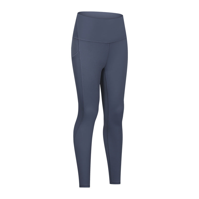 Dianqian new arrival soft and comfortable yoga pants with side flap pocket pants to lift the buttocks slimming look running sports fitness pants for women dl126