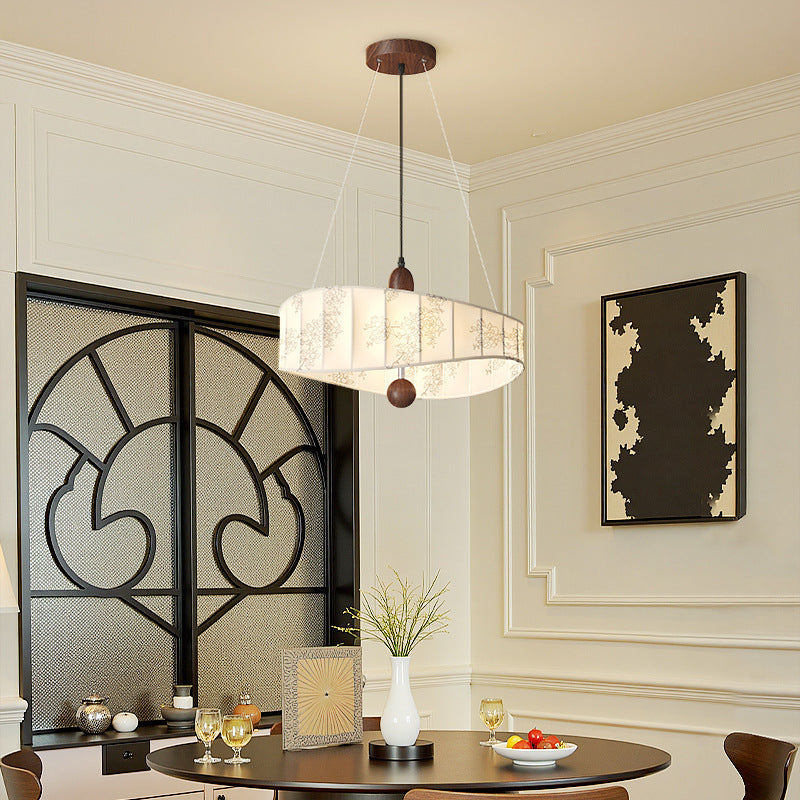 Medieval style restaurant fabric chandelier creative personality Nanyang style Japanese style wabi-sabi style art dining table bar lighting