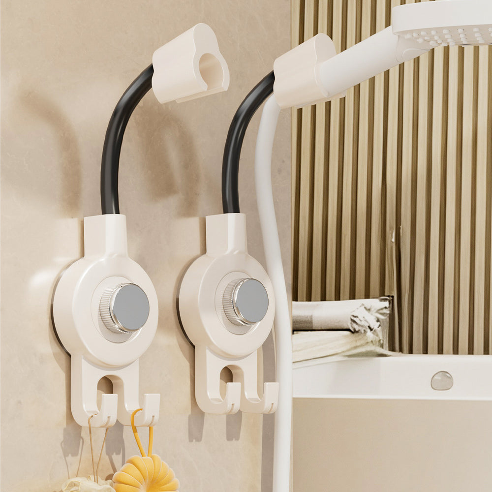 Suction cup shower head holder - waterproof, drill-free, universal handheld shower head accessory mounting base