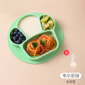 All-in-one baby feeding set: silicone suction bowl with divided plates for toddlers - perfect for weaning and mealtime training