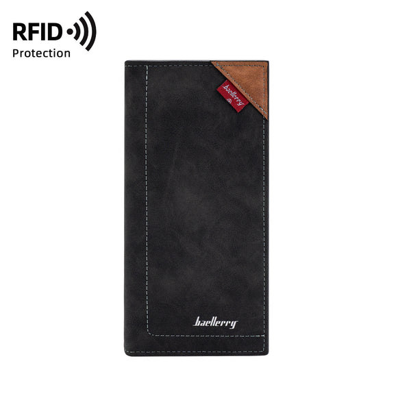 Wallet Men's Medium and Long Baellerry Cross-border Color Matching Multi-card Position Wallet Card Bag Wallet Suit Bag RFID
