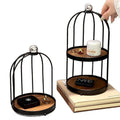 Classy medieval style cosmetics perfume multifunctional storage rack iron aromatherapy jewelry countertop double layer rack for home